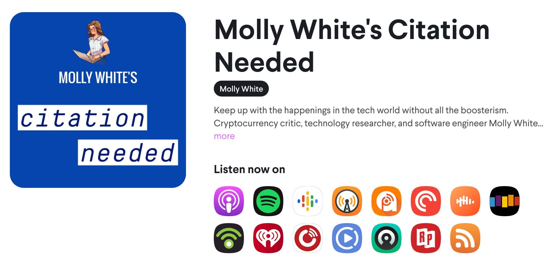 Podcast - by Molly White - Citation Needed