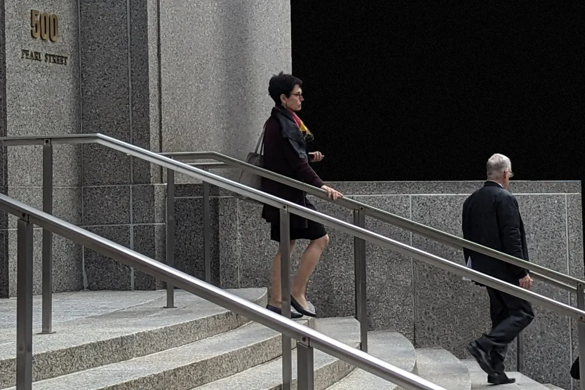 Barbara Fried and Joseph Bankman exit the courthouse during Sam Bankman-Fried’s 2023 trial